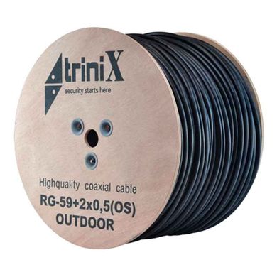 Trinix RG-59+2*0,5 mm “OS”структура OUTDOOR, Black, бухта (305 м)