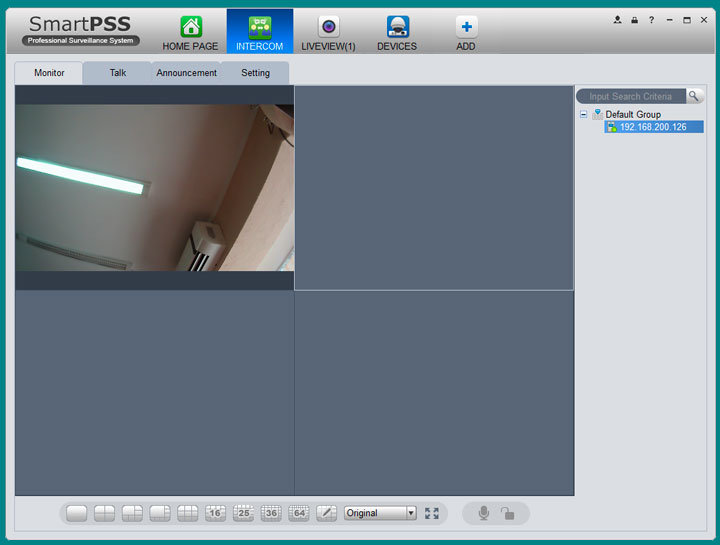 SmartPSS - просмотр видео с панели